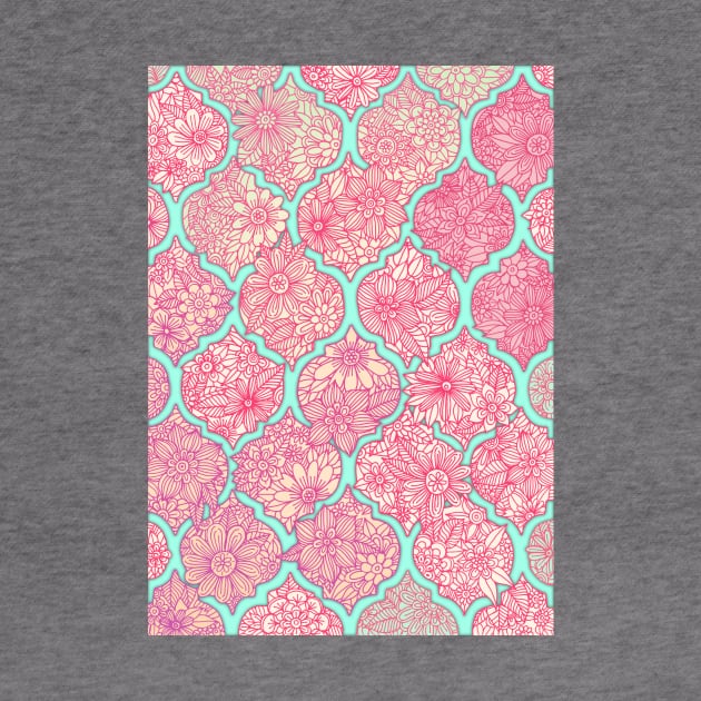 Moroccan Floral Lattice Arrangement - pink by micklyn